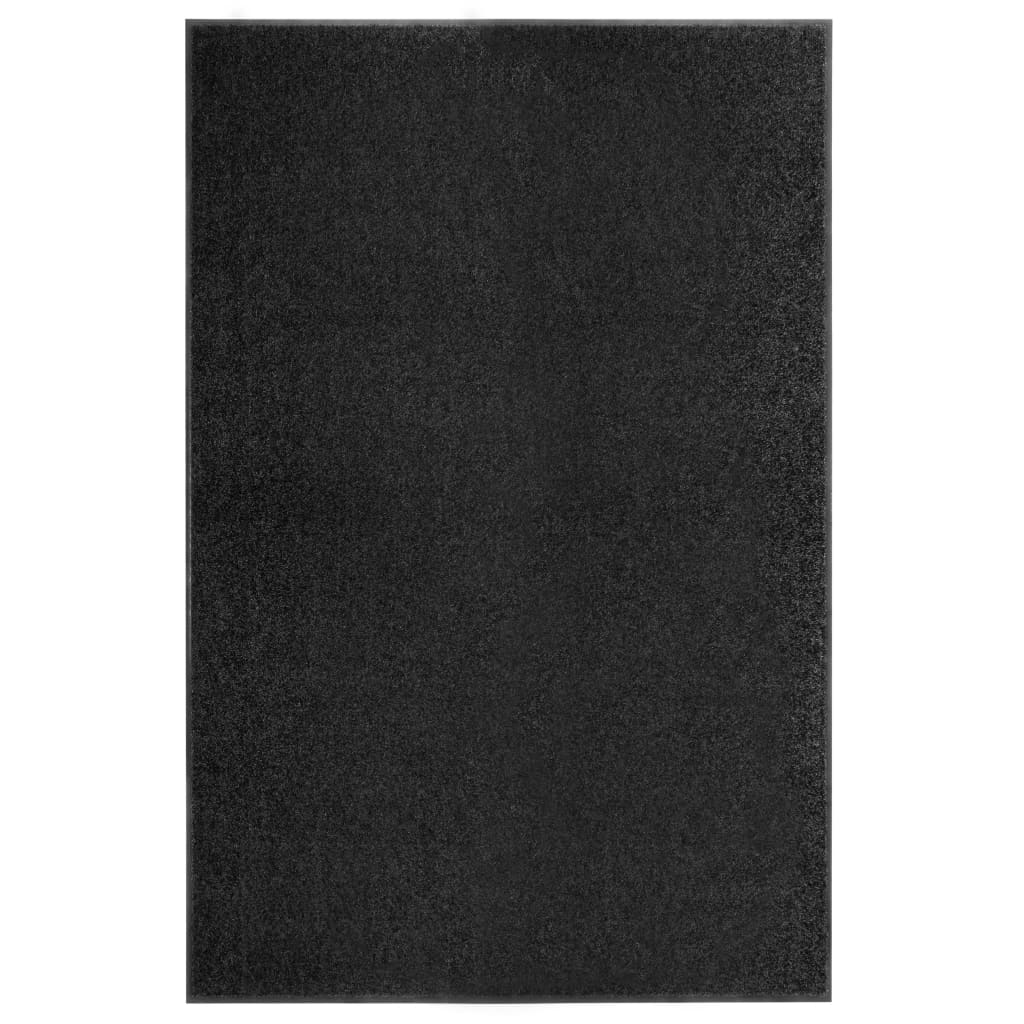 vidaXL Doormat Washable Black 120x180 cm