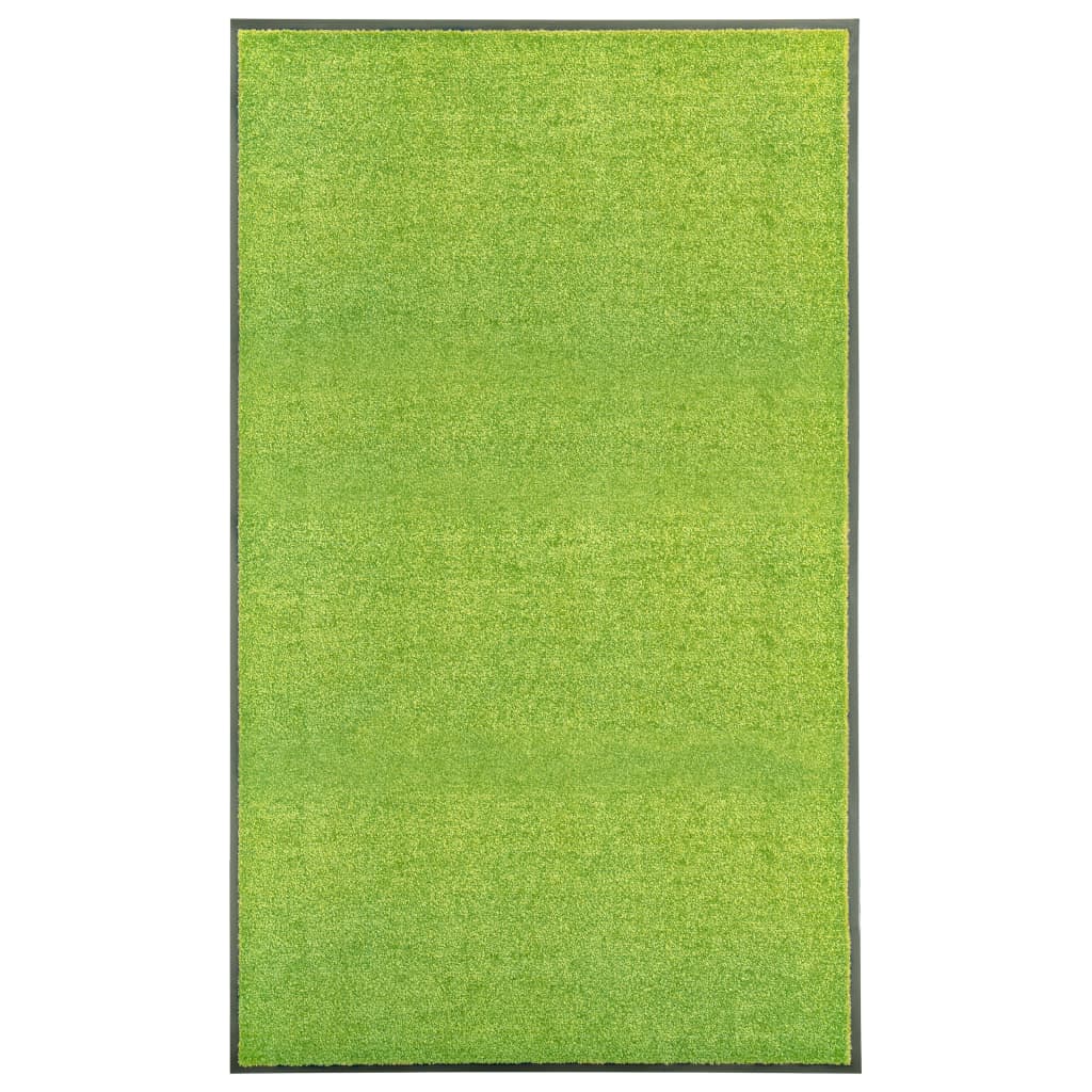 vidaXL Doormat Washable Green 90x150 cm