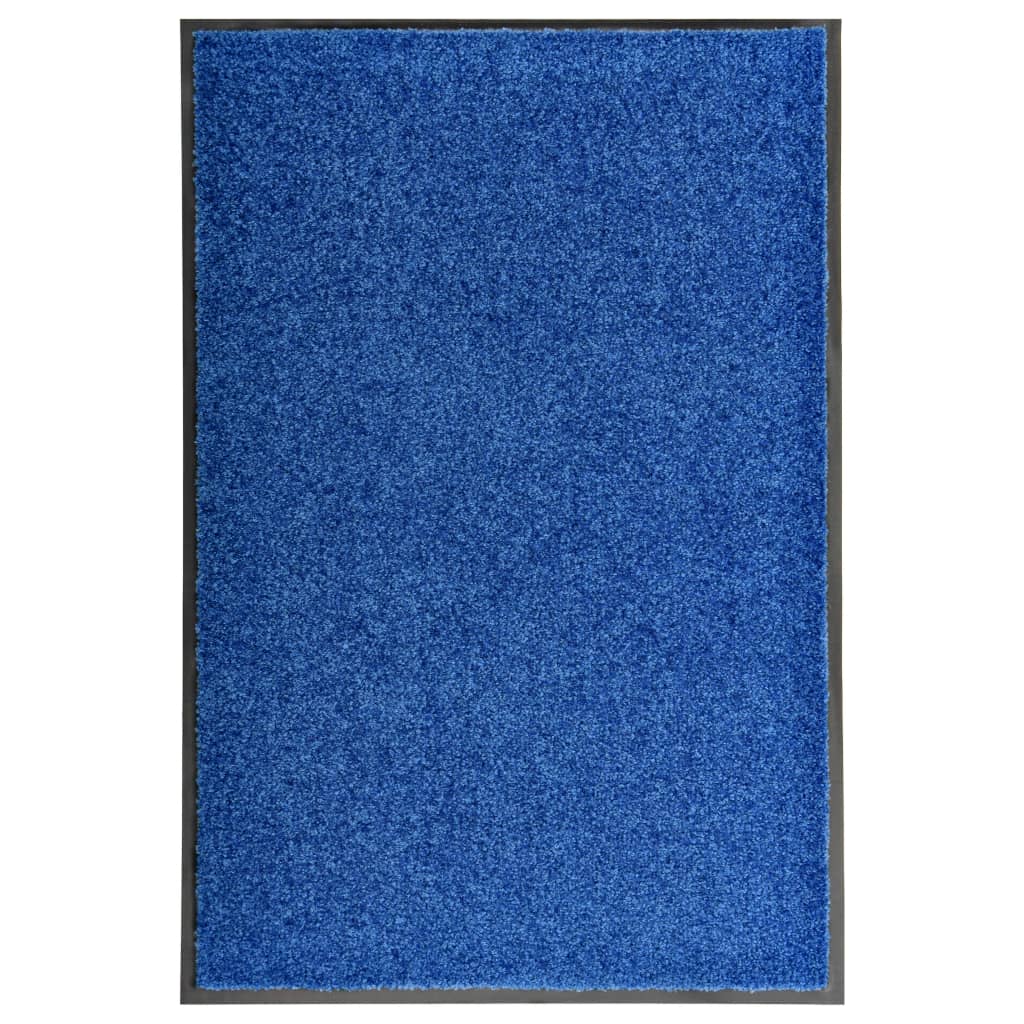 vidaXL Doormat Washable Blue 60x90 cm