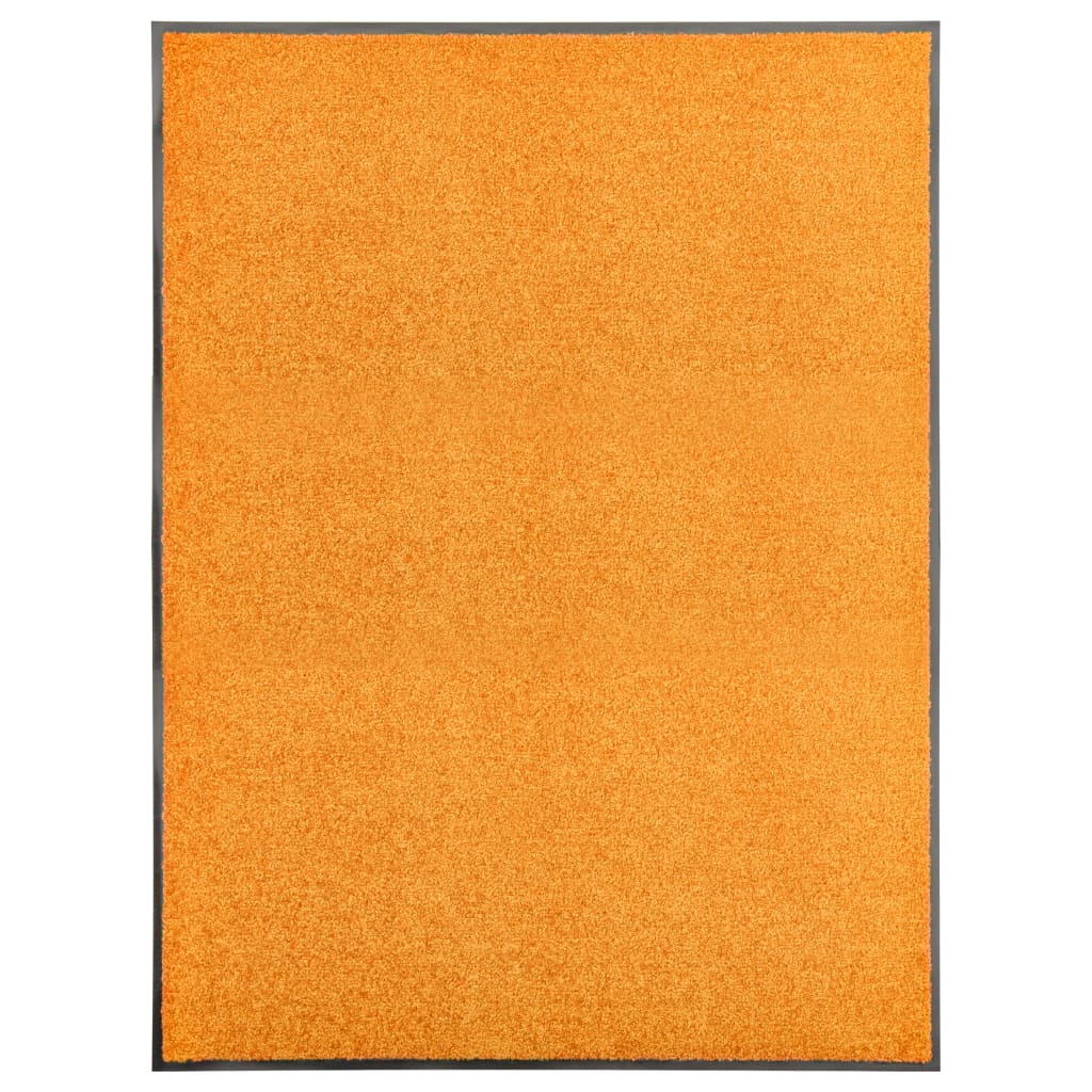 vidaXL Doormat Washable Orange 90x120 cm