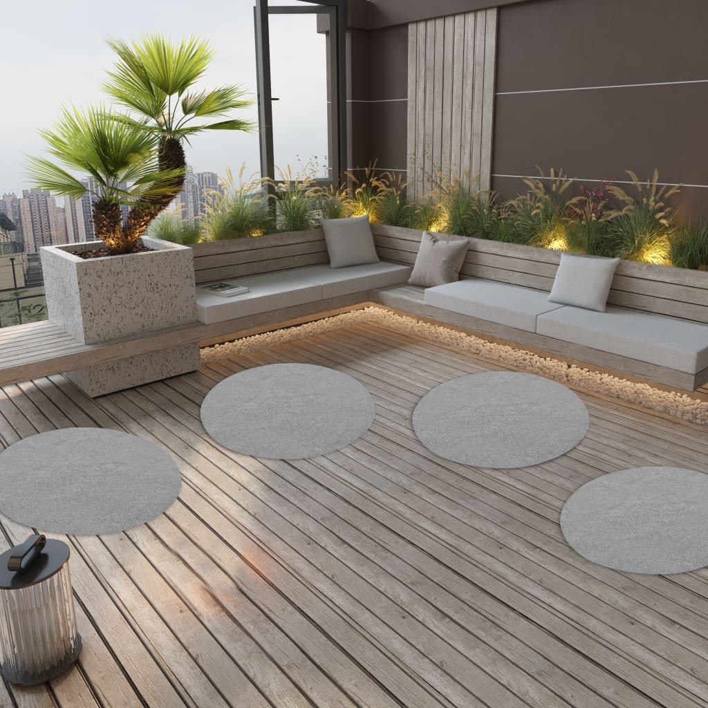 vidaXL Artificial Grass with Studs Dia.95 cm Grey Round