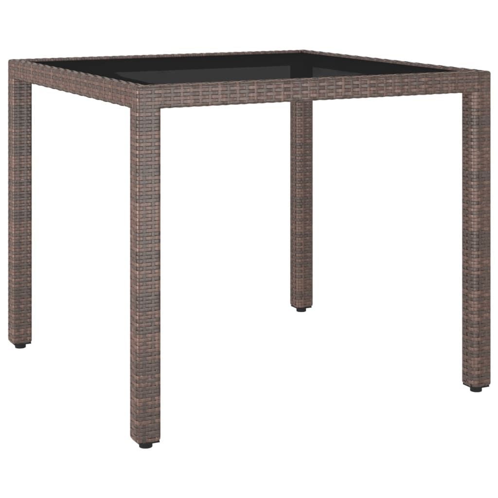 vidaXL Garden Table Brown 90x90x75 cm Poly Rattan