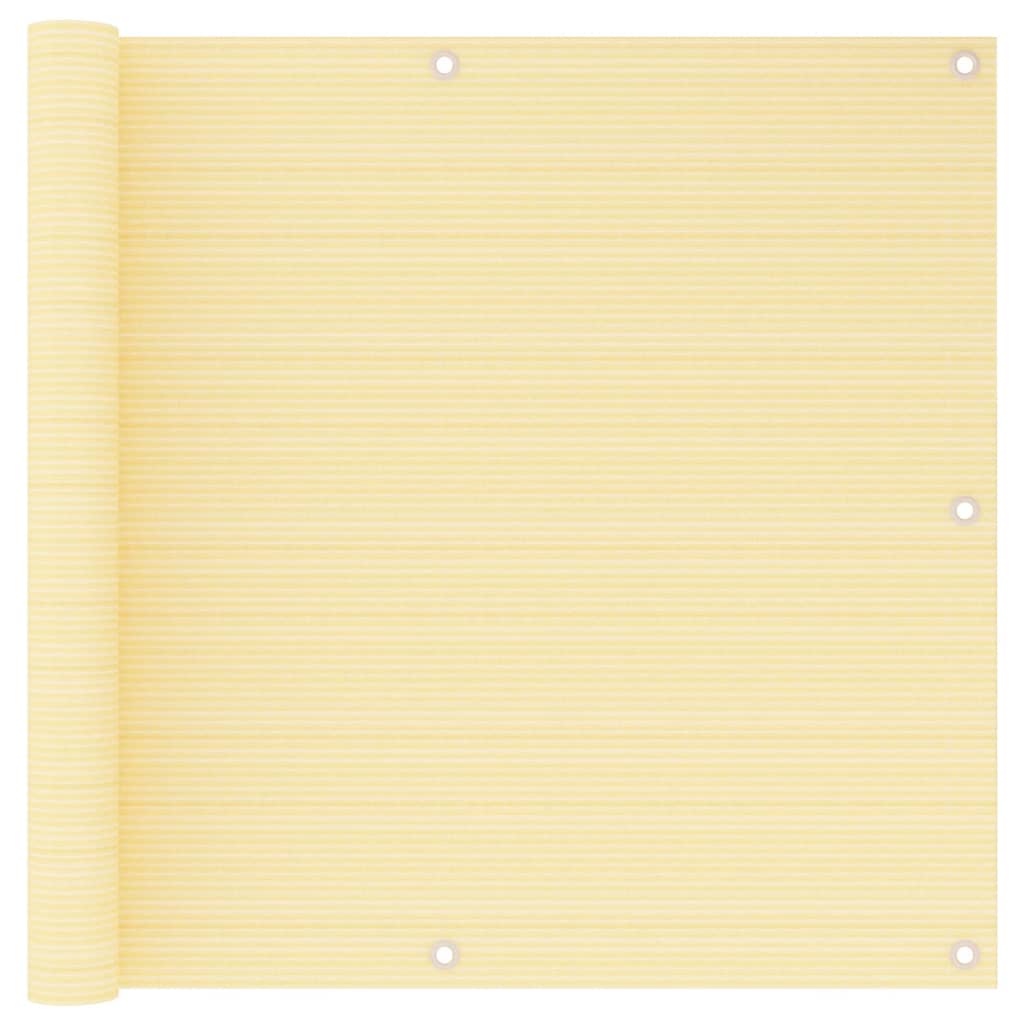 vidaXL Balcony Screen Beige 90x500 cm HDPE