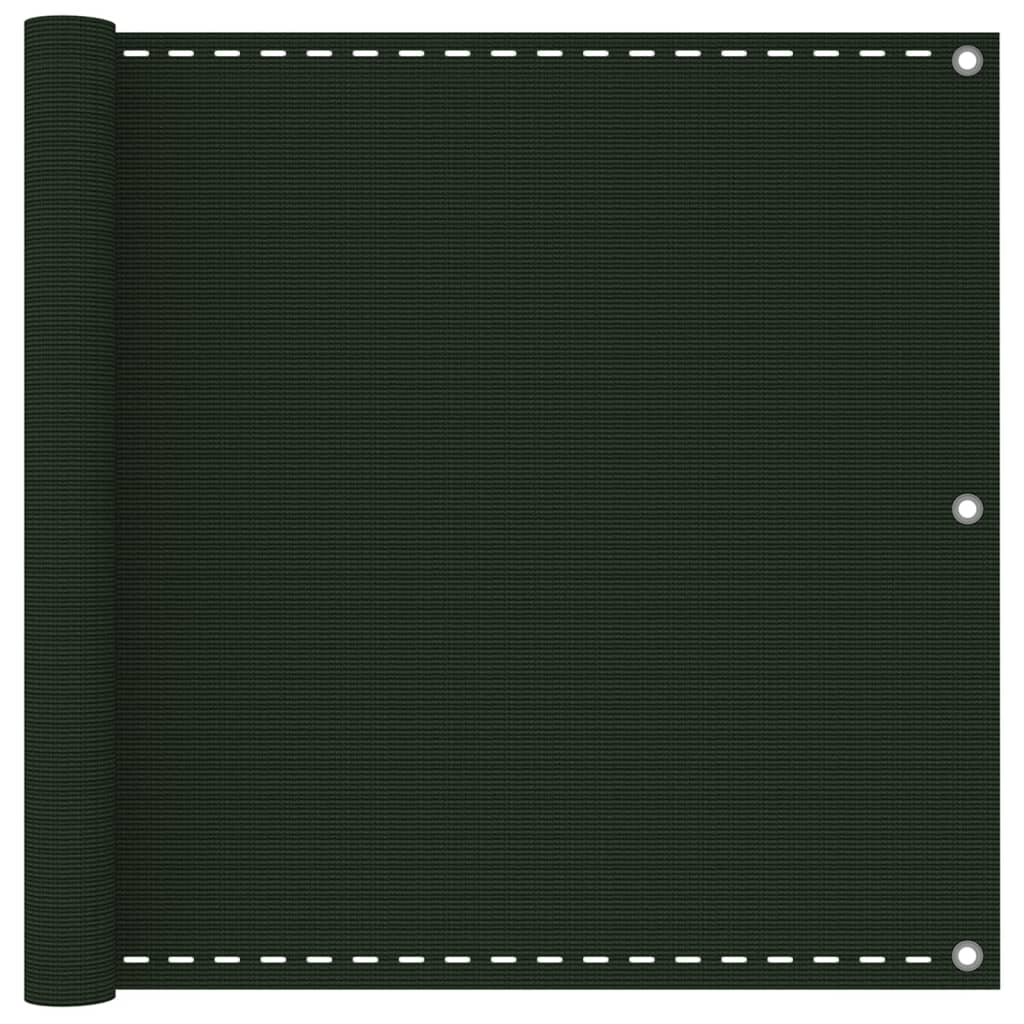 vidaXL Balcony Screen Dark Green 90x400 cm HDPE