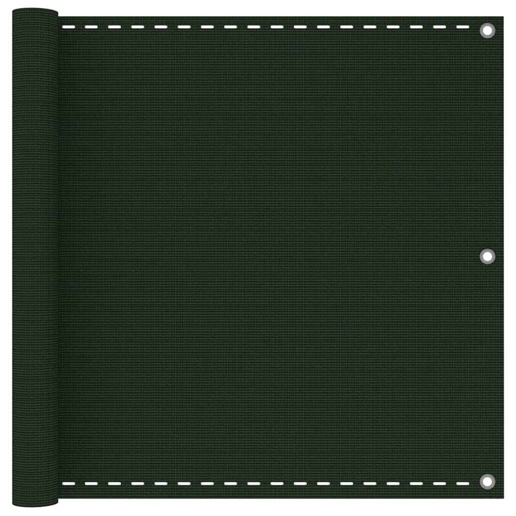 vidaXL Balcony Screen Dark Green 90x500 cm HDPE