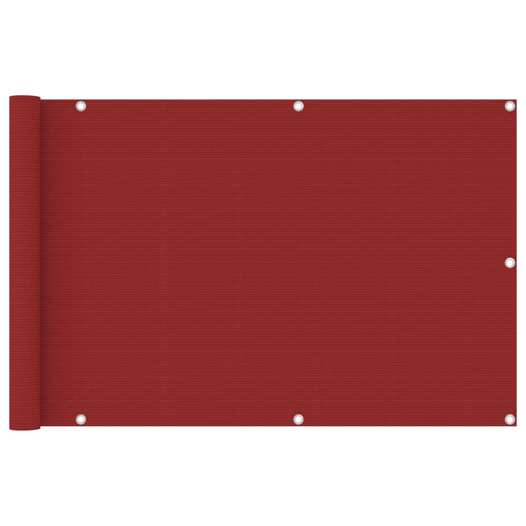 vidaXL Balcony Screen Red 90x400 cm HDPE