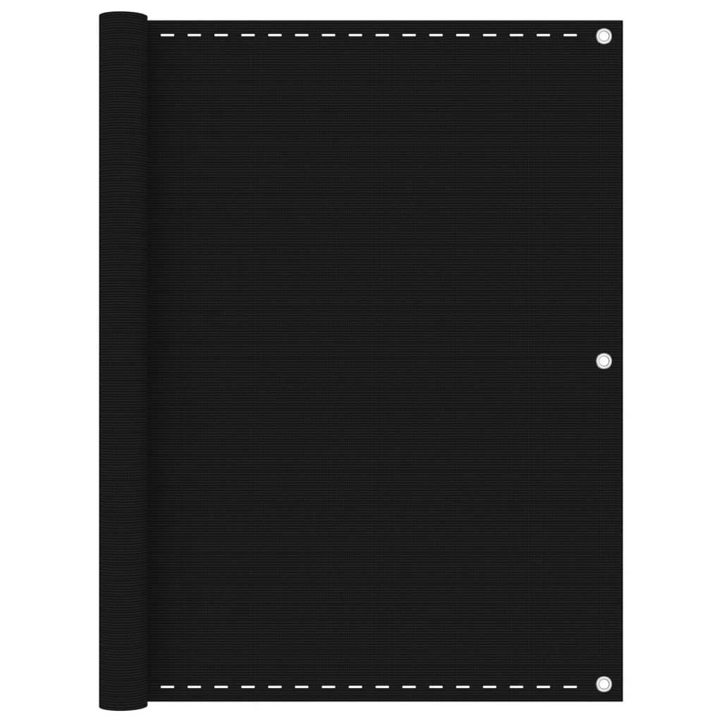 vidaXL Balcony Screen Black 120x300 cm HDPE
