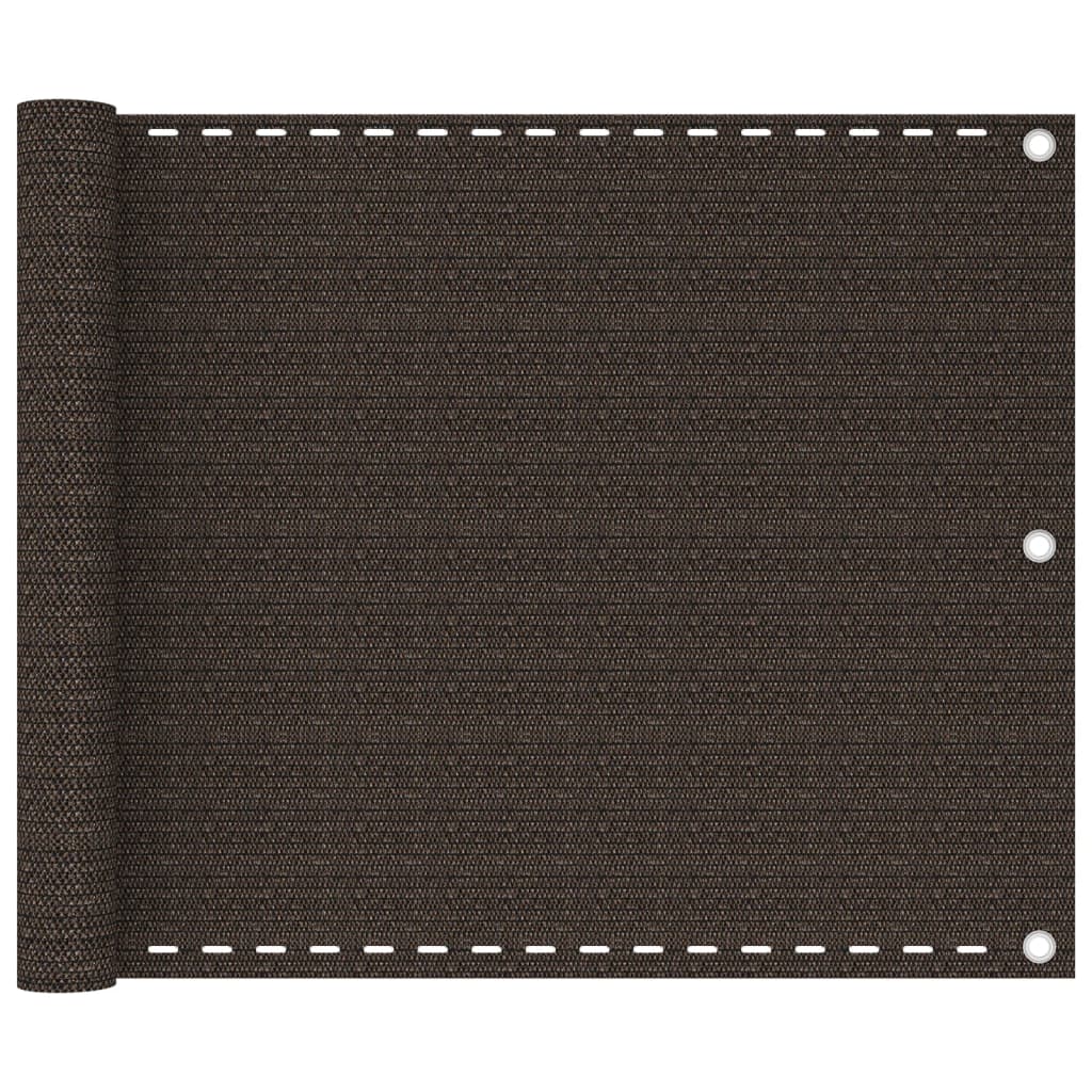 vidaXL Balcony Screen Brown 75x400 cm HDPE