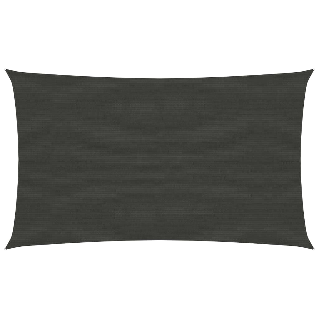 vidaXL Sunshade Sail 160 g/må_ Anthracite 3x5 m HDPE