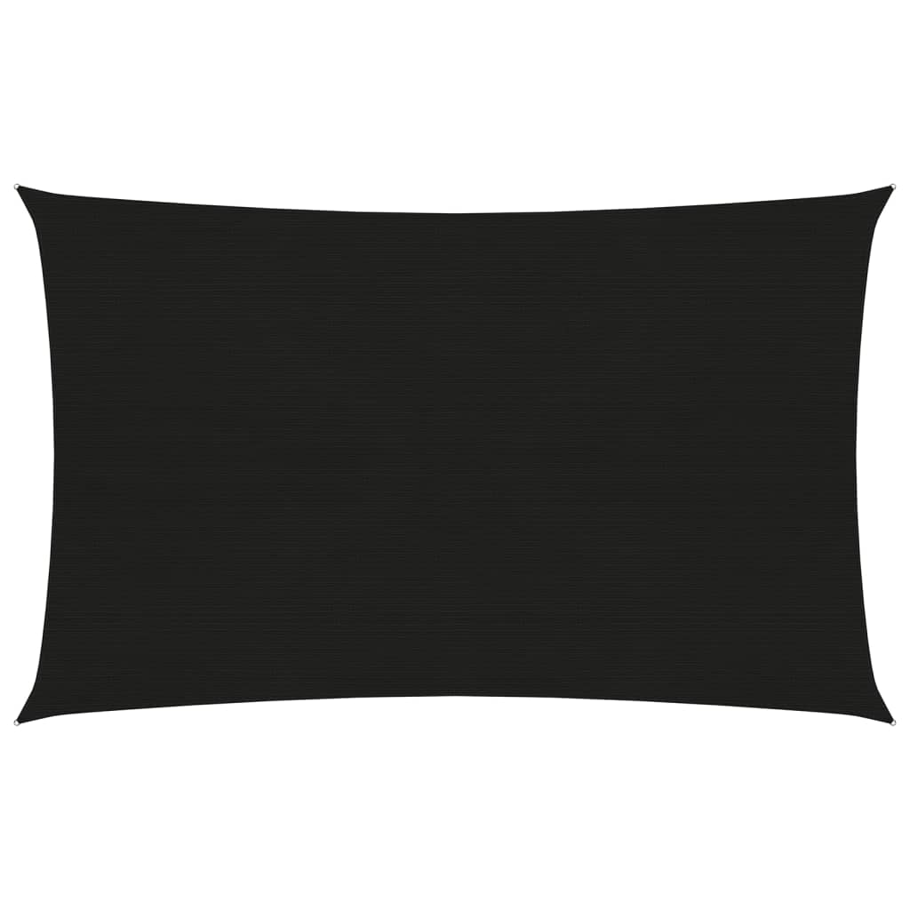 vidaXL Sunshade Sail 160 g/må_ Black 2x4 m HDPE