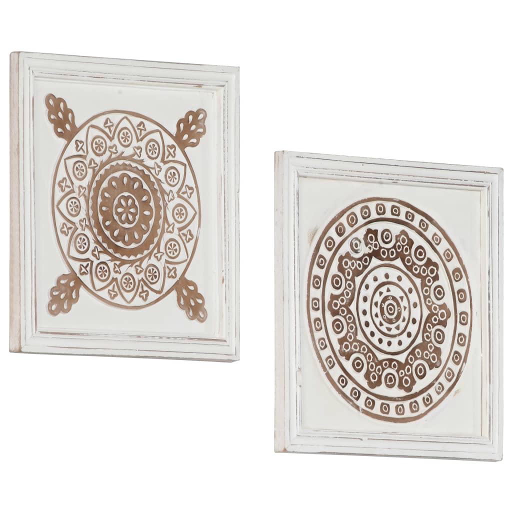 vidaXL Hand-Carved Wall Panels 2 pcs MDF 40x40x1.5 cm