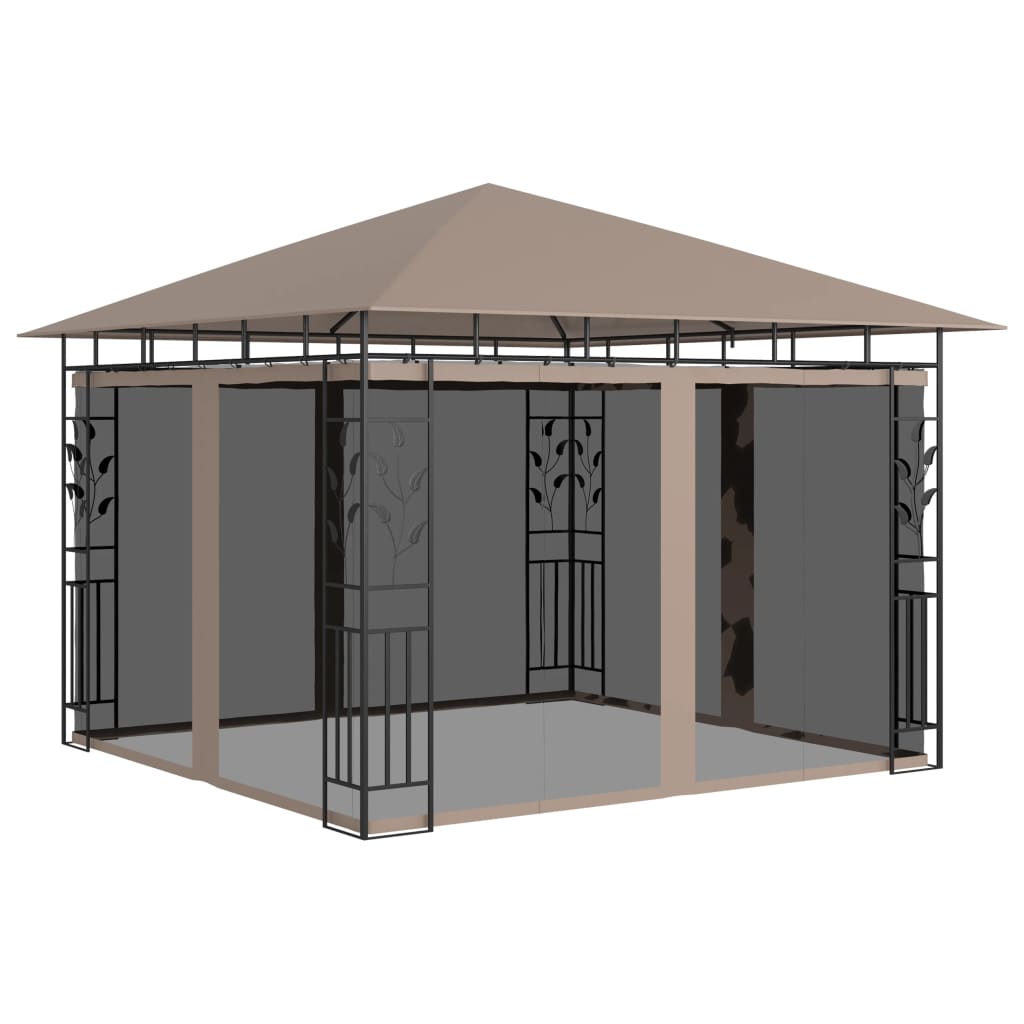 vidaXL Gazebo with Mosquito Net 3x3x2.73 m Taupe 180 g/må_