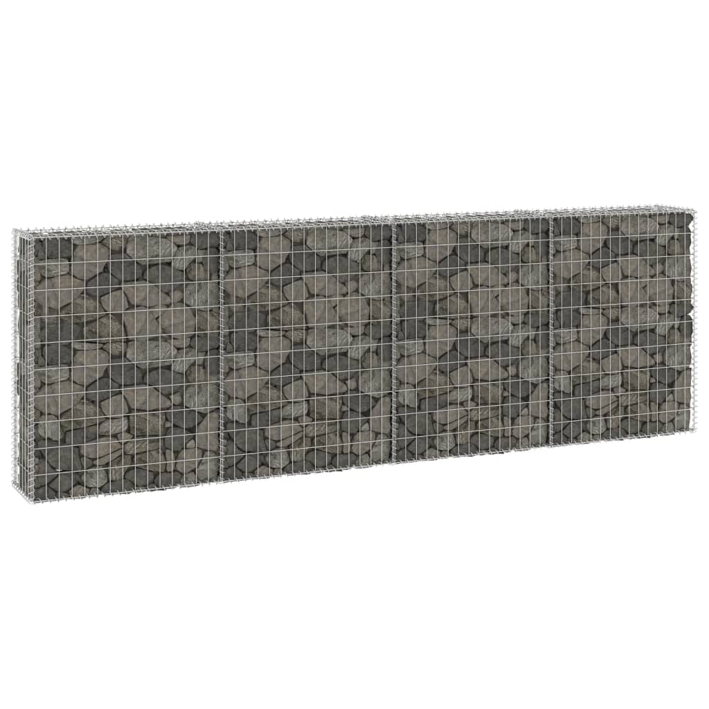 vidaXL Gabion Wall with Covers Galvanised Steel 300x30x100 cm