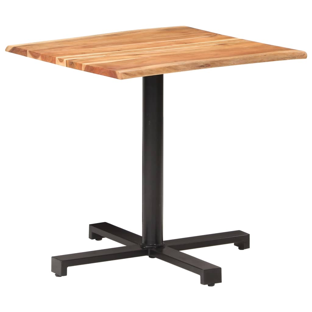 vidaXL Bistro Table with Live Edges 80x80x75 cm Solid Acacia Wood