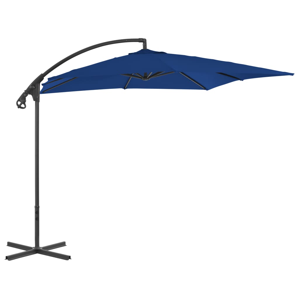 vidaXL Cantilever Umbrella with Steel Pole 250x250 cm Azure