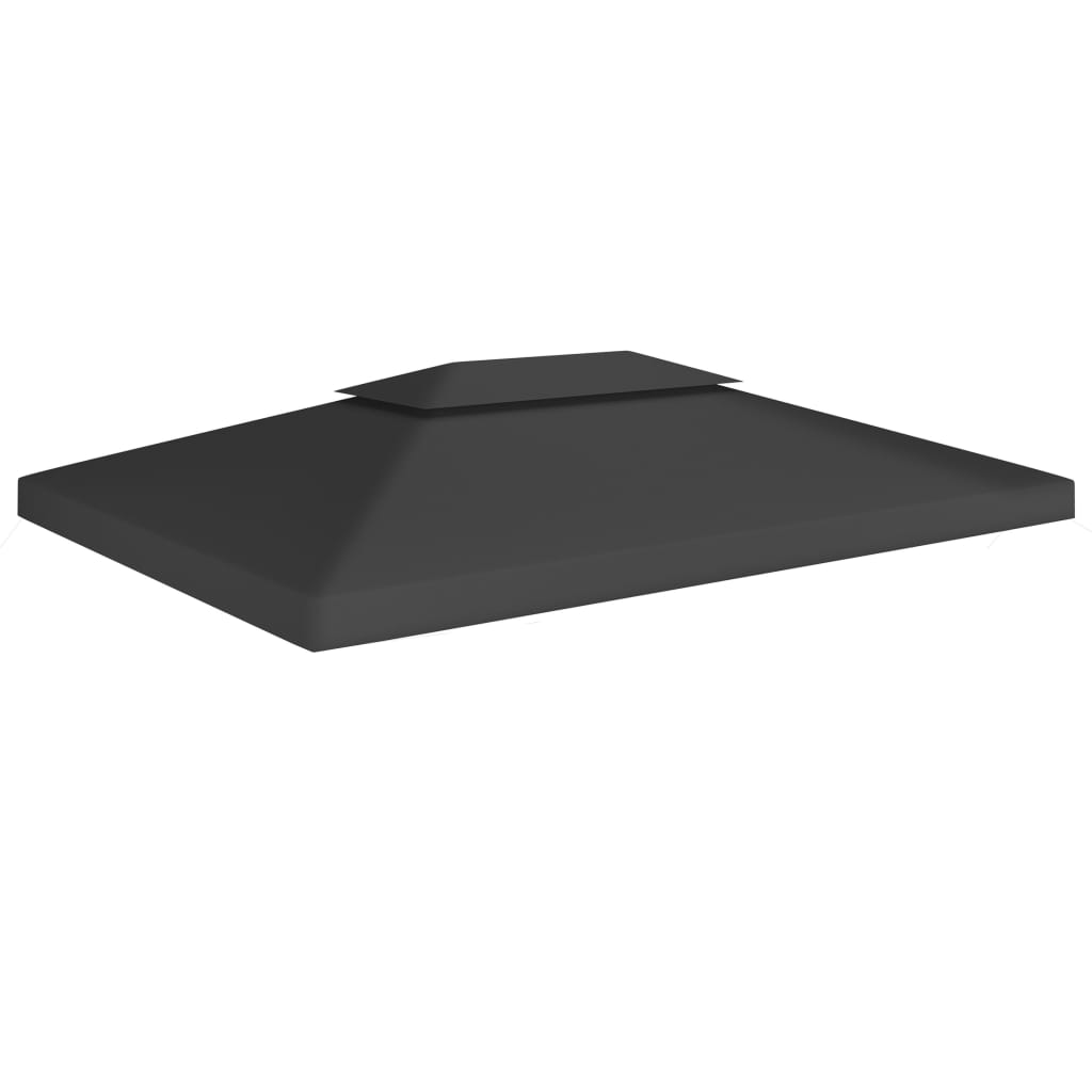 vidaXL 2-Tier Gazebo Top Cover 310 g/må_ 4x3 m Black