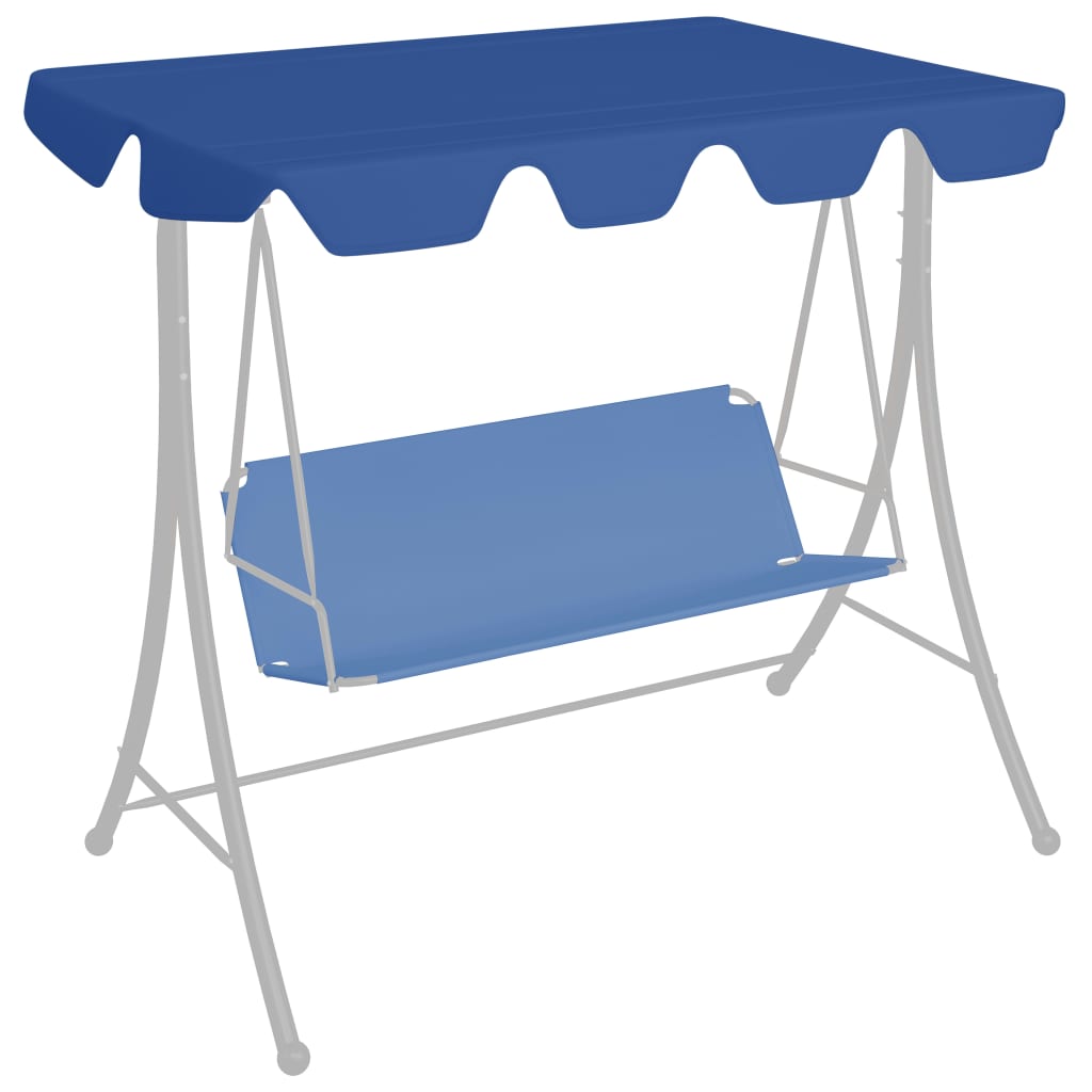 vidaXL Replacement Canopy for Garden Swing Blue 188/168x110/145 cm