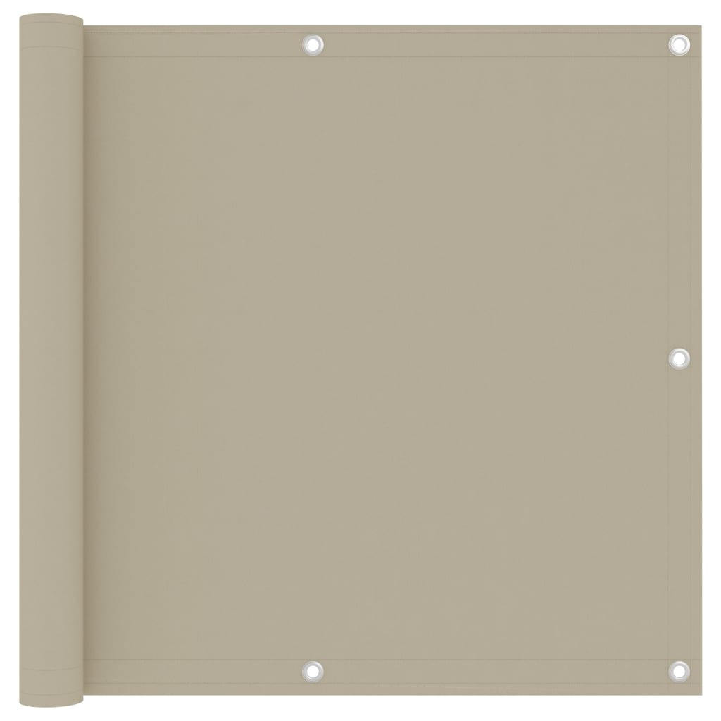 vidaXL Balcony Screen Beige 90x500 cm Oxford Fabric
