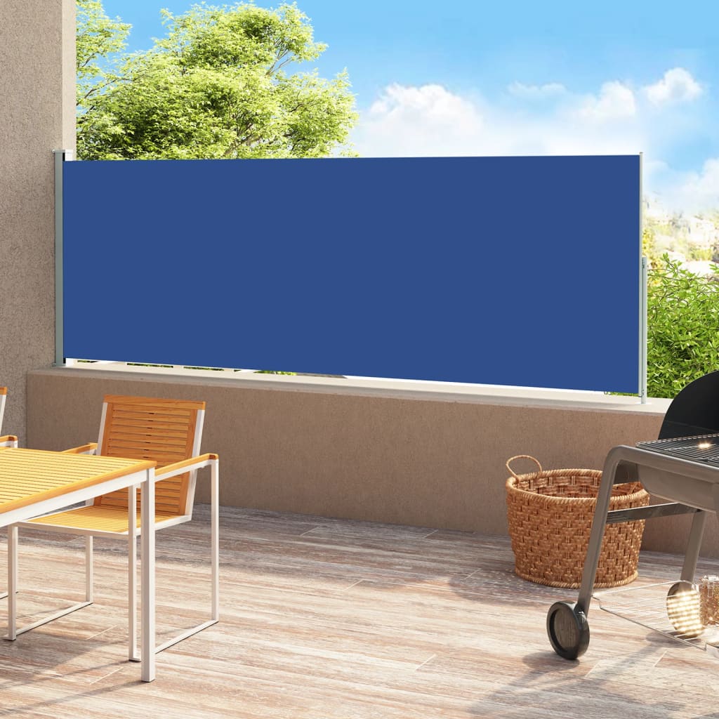 vidaXL Patio Retractable Side Awning 180x500 cm Blue