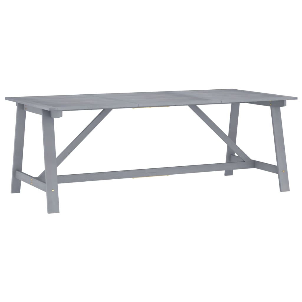 vidaXL Garden Dining Table Grey 206x100x74 cm Solid Acacia Wood