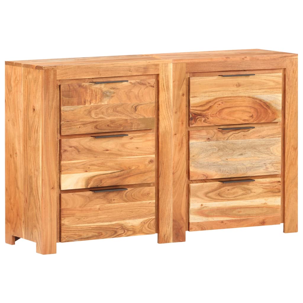 vidaXL Drawer Cabinet 118x33x75 cm Solid Acacia Wood