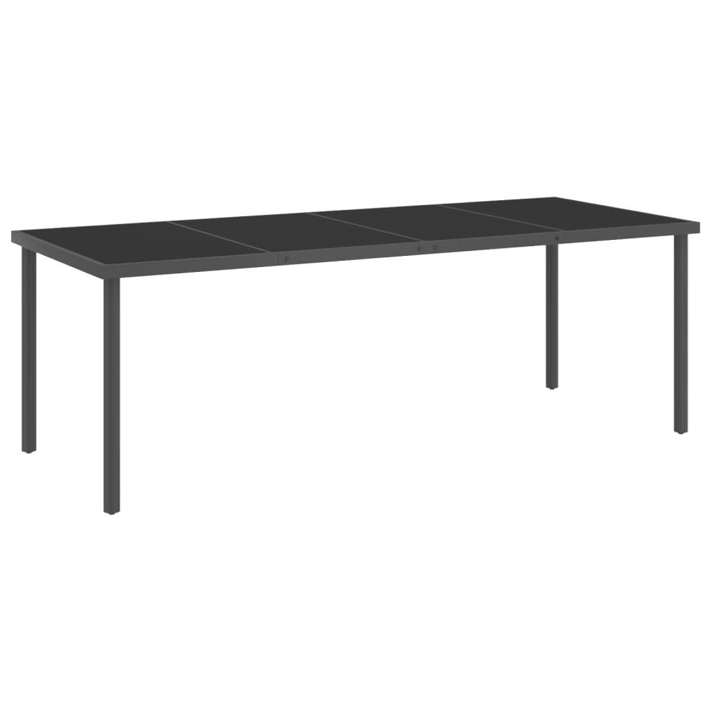 vidaXL Outdoor Dining Table Anthracite 220x90x75 cm Steel and Glass