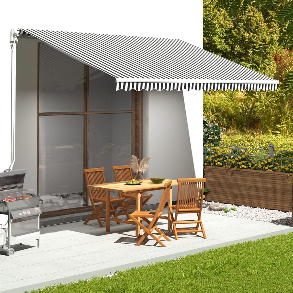 vidaXL Replacement Fabric for Awning Anthracite and White 4.5x3 m