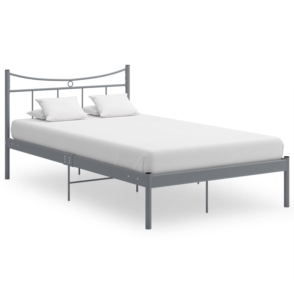 vidaXL Bed Frame Grey Metal 120x200 cm