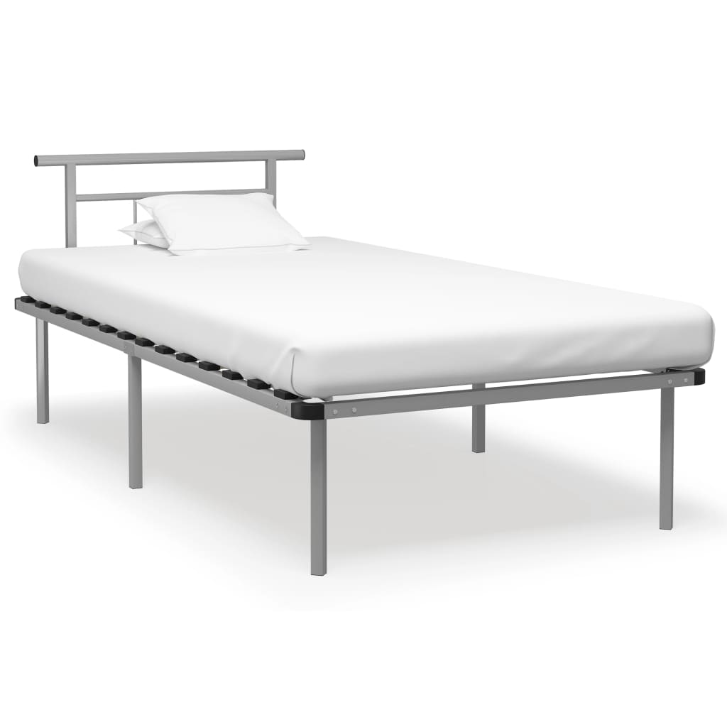 vidaXL Bed Frame Grey Metal 100x200 cm