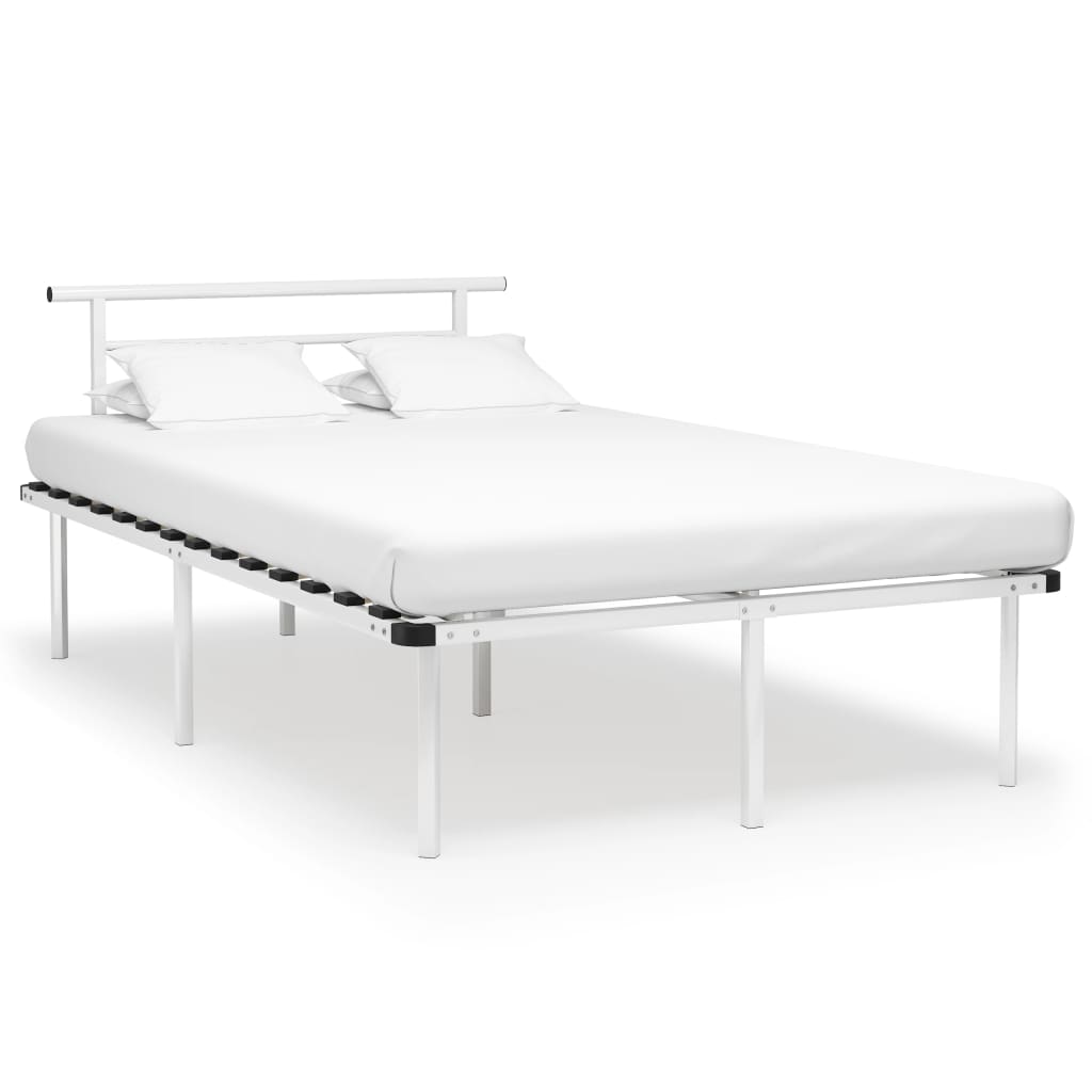 vidaXL Bed Frame White Metal 120x200 cm
