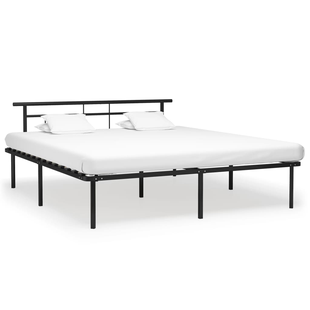 vidaXL Bed Frame Black Metal 180x200 cm 6FT Super King