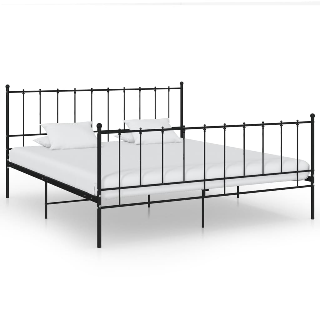 vidaXL Bed Frame Black Metal 200x200 cm