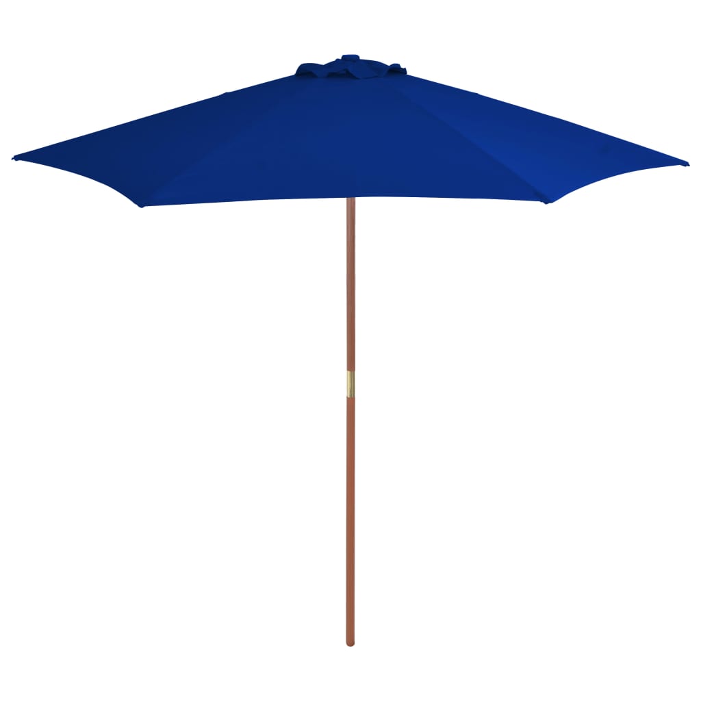 vidaXL Outdoor Parasol with Wooden Pole Blue 270 cm