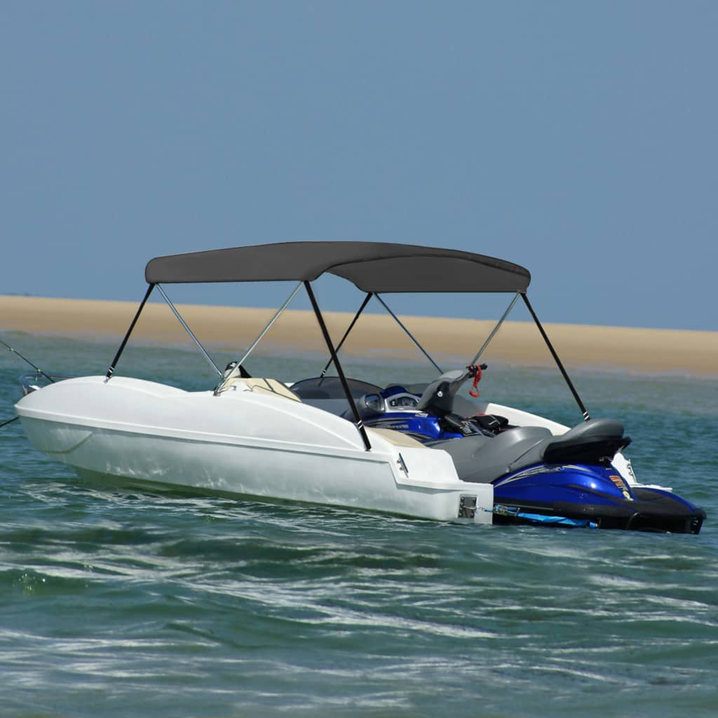 vidaXL 2 Bow Bimini Top Anthracite 180x130x110 cm