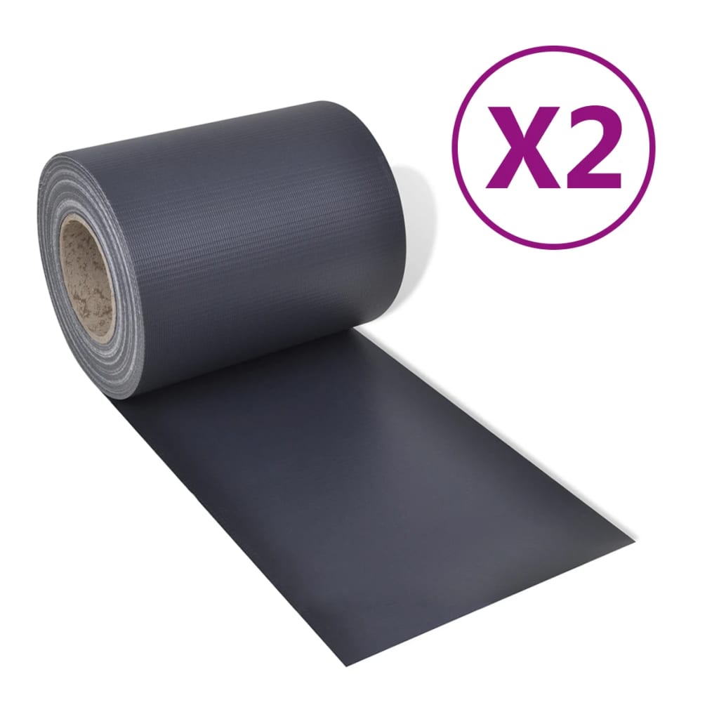 vidaXL Garden Privacy Screens 2 pcs PVC 70x0.19 m Dark Grey