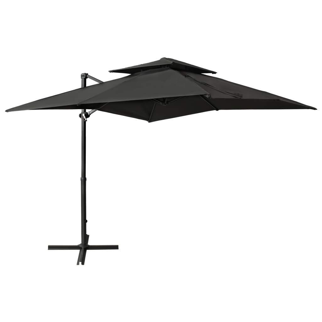 vidaXL Cantilever Umbrella with Double Top 250x250 cm Anthracite