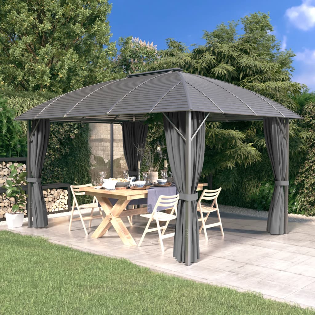 vidaXL Gazebo with Sidewalls&Arch Roof 3x4 m Anthracite