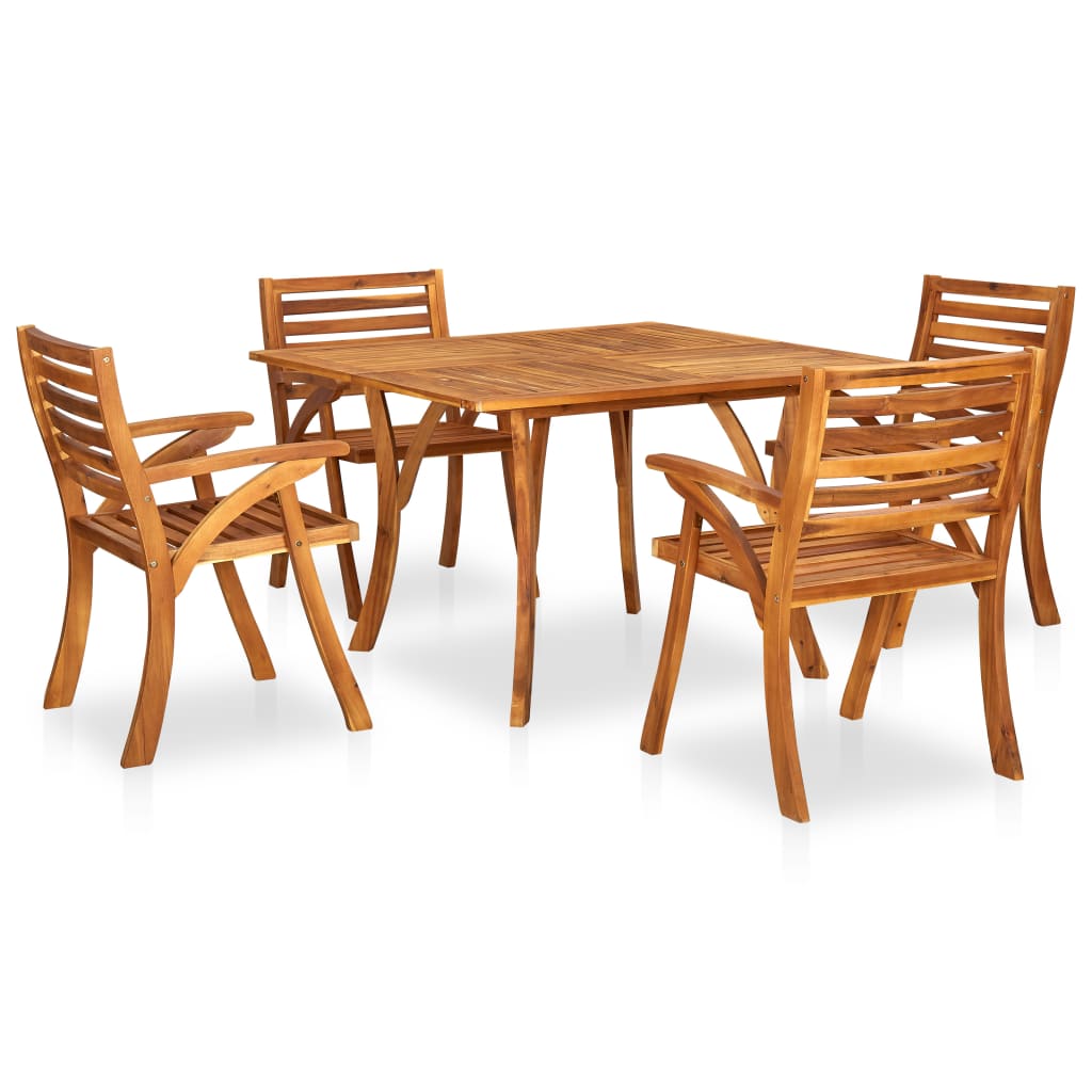 vidaXL 5 Piece Garden Dining Set Solid Acacia Wood