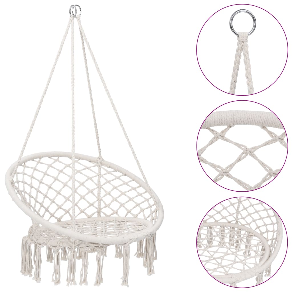 vidaXL Hammock Swing Chair 80 cm Beige