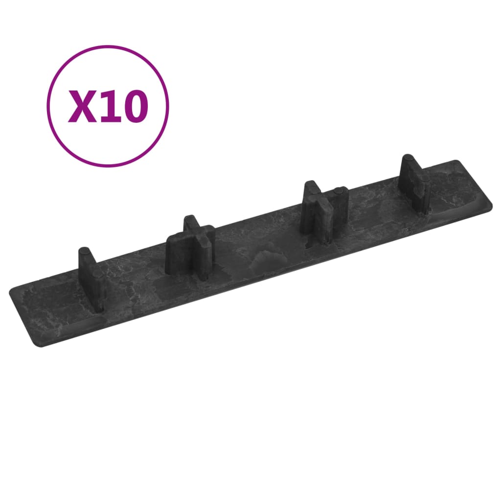 vidaXL Decking End Caps 10 pcs Black Plastic