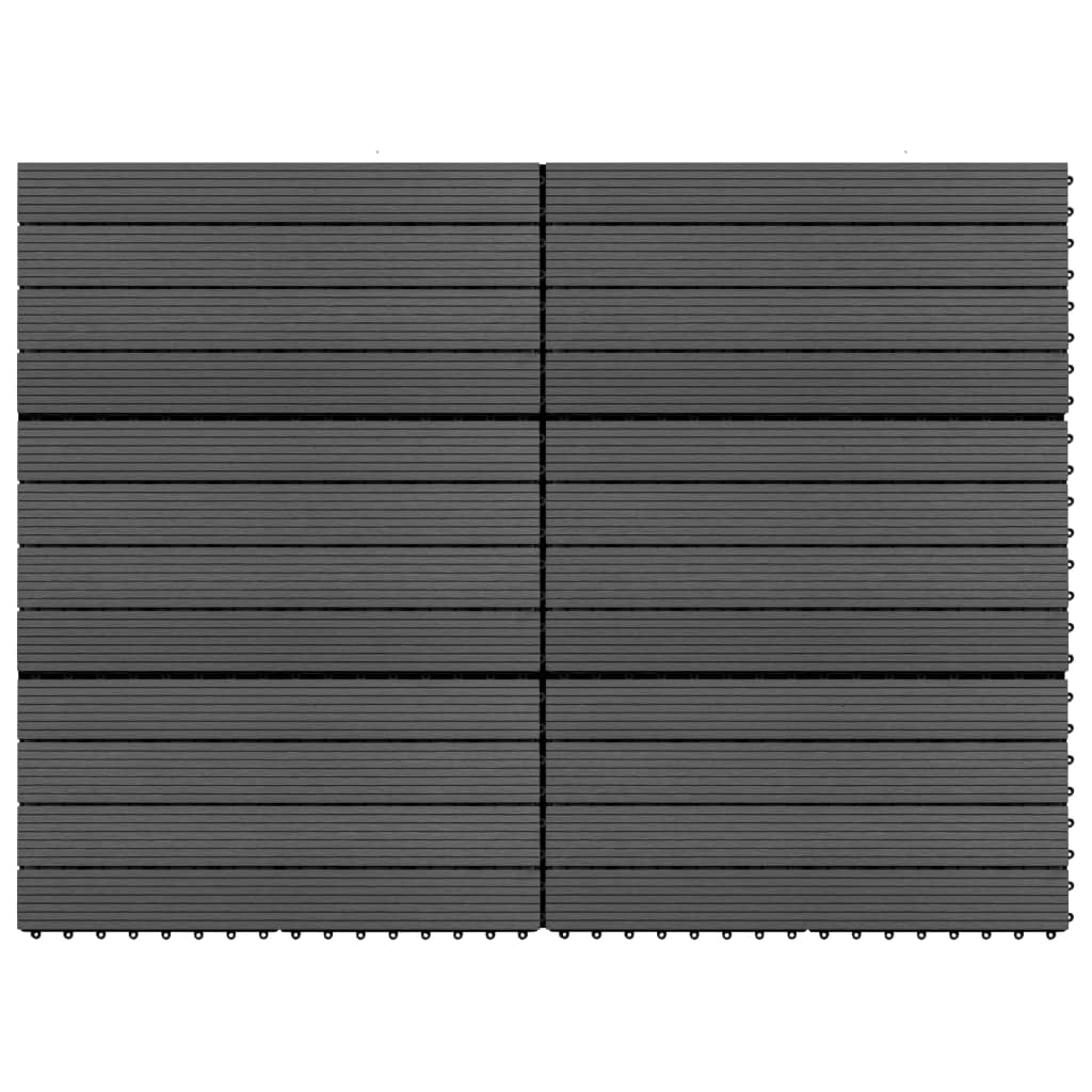 vidaXL Decking Tiles 6 pcs WPC 60x30 cm 1.08 må_ Black