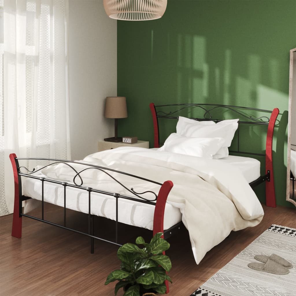 vidaXL Bed Frame Black Metal 120x200 cm