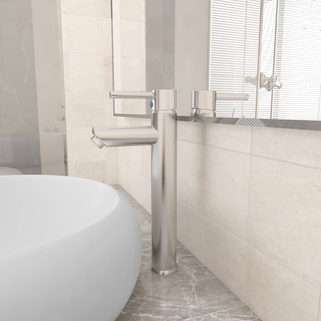 vidaXL Bathroom Mixer Tap Silver 12x30 cm