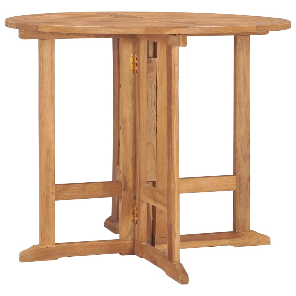 vidaXL Folding Garden Dining Table Ì÷90x75 cm Solid Teak Wood