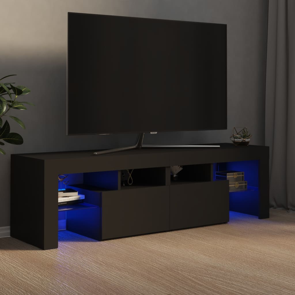 vidaXL TV Cabinet with LED Lights Grey 140x36.5x40 cm