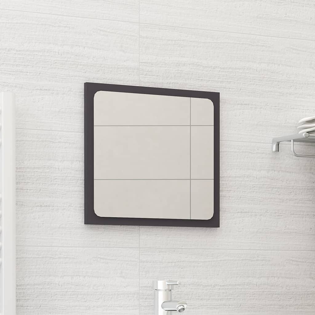 vidaXL Bathroom Mirror Grey 40x1.5x37 cm Engineered Wood