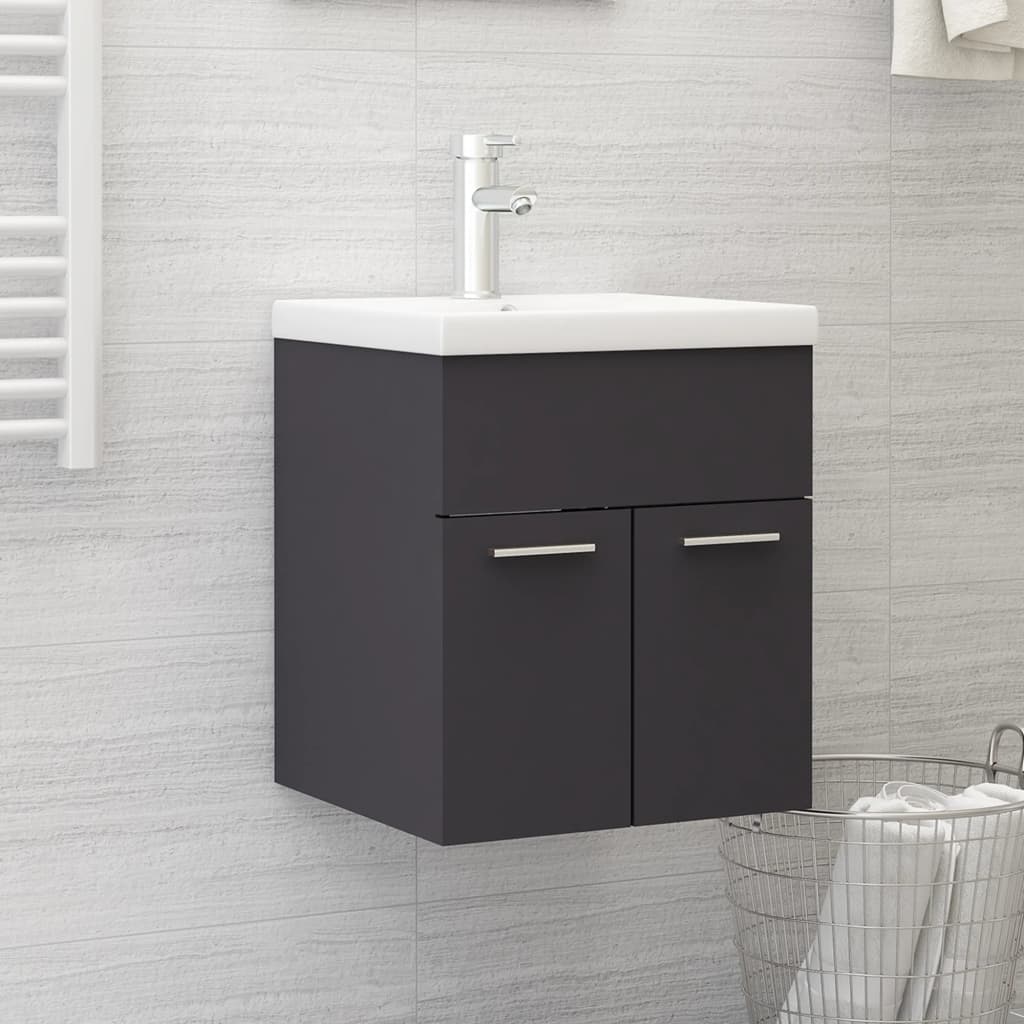 vidaXL Sink Cabinet Grey 41x38.5x46 cm Engineered Wood