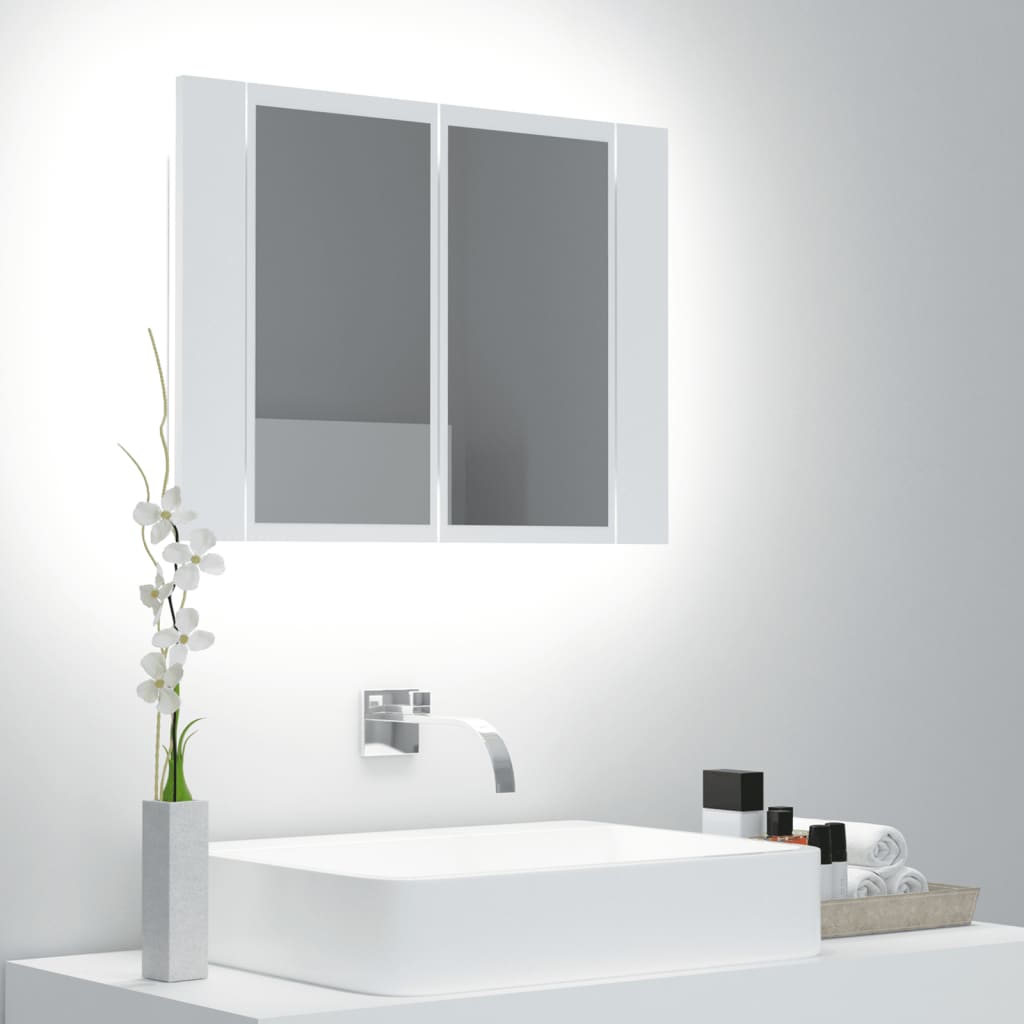 vidaXL LED Bathroom Mirror Cabinet White 60x12x45 cm Acrylic