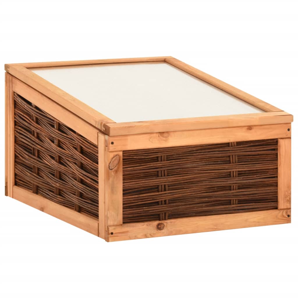 vidaXL Greenhouse 60x80x45 cm Solid Pinewood and Willow