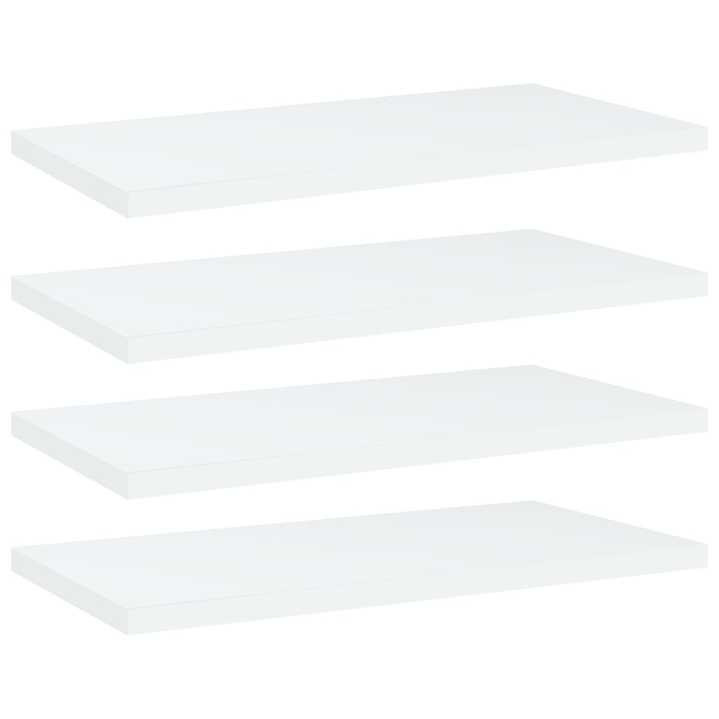 vidaXL Bookshelf Boards 4 pcs White 40x20x1.5 cm Engineered Wood